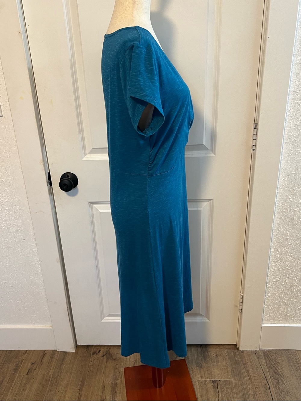 Toad & Co Empirical Faux Wrap Athleisure Teal Dress - Picture 2 of 7